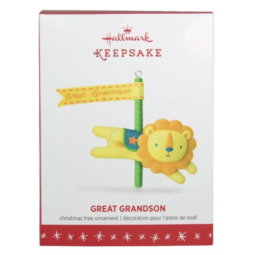 Hallmark 2016 Great Grandson Carousel Lion Keepsake Christmas Tree Ornament